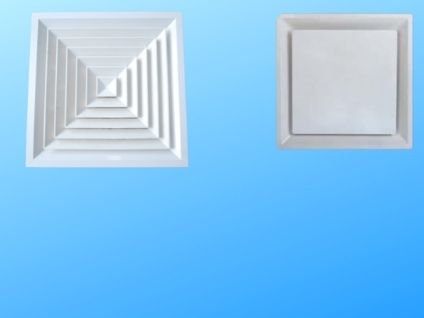 Square grilles and diffusers