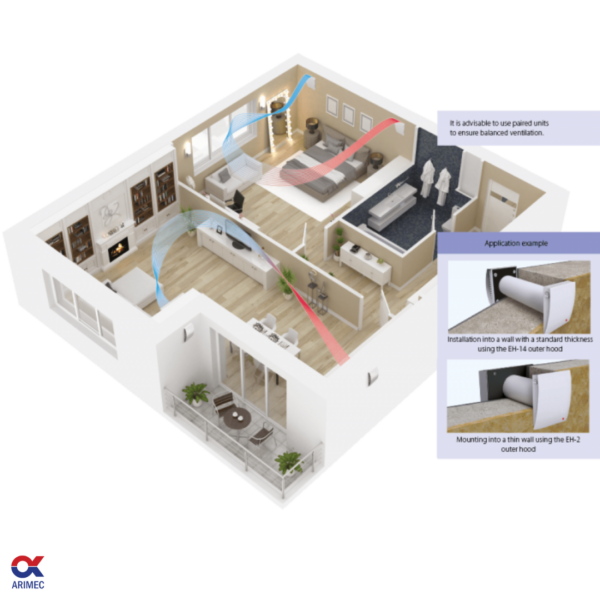 Single room vetilation system with heat recovery  Twinfresh Comfo RA1 V.3 - Image 4
